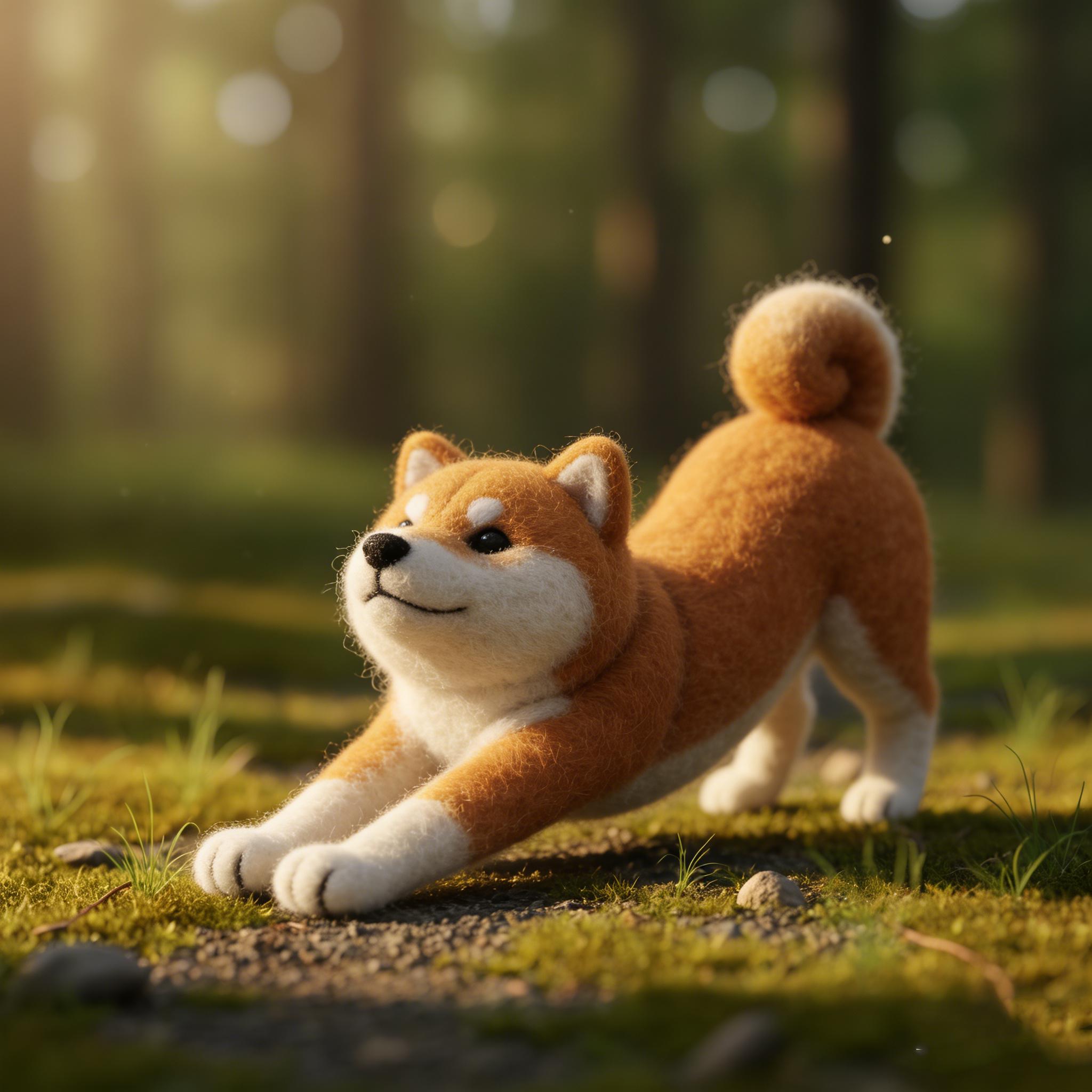Needle Felted Shiba Inu Dog Wool Ornament