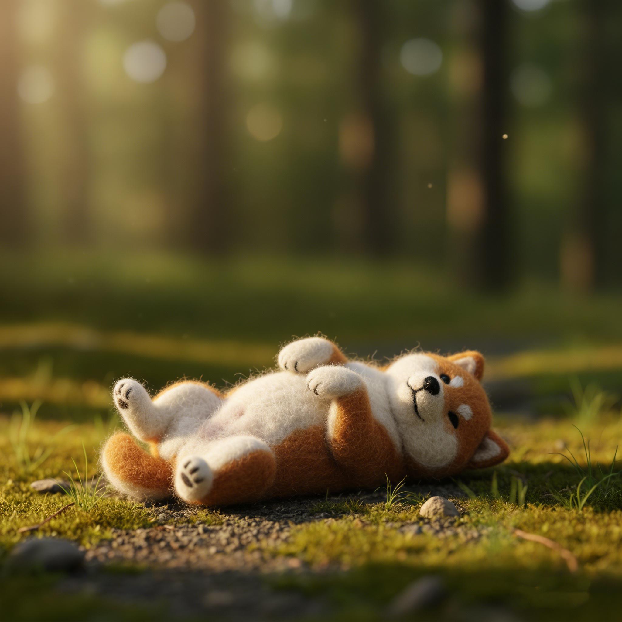 Needle Felted Shiba Inu Dog Wool Ornament - Image 2