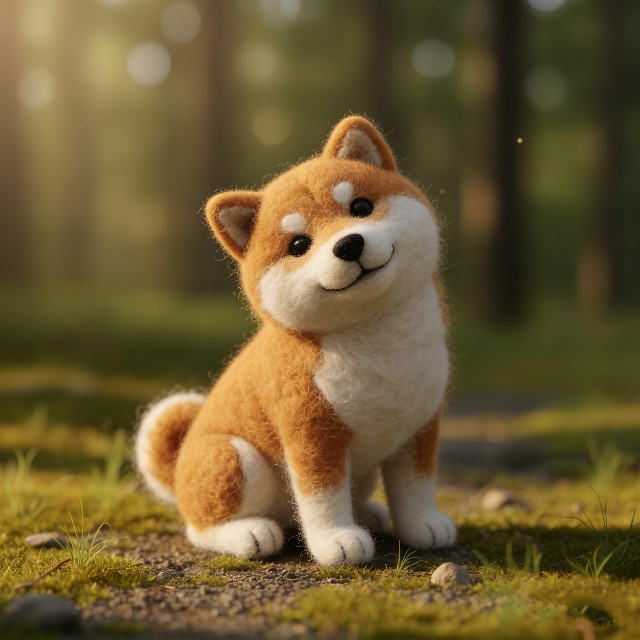 Needle Felted Shiba Inu Dog Wool Ornament - Image 3