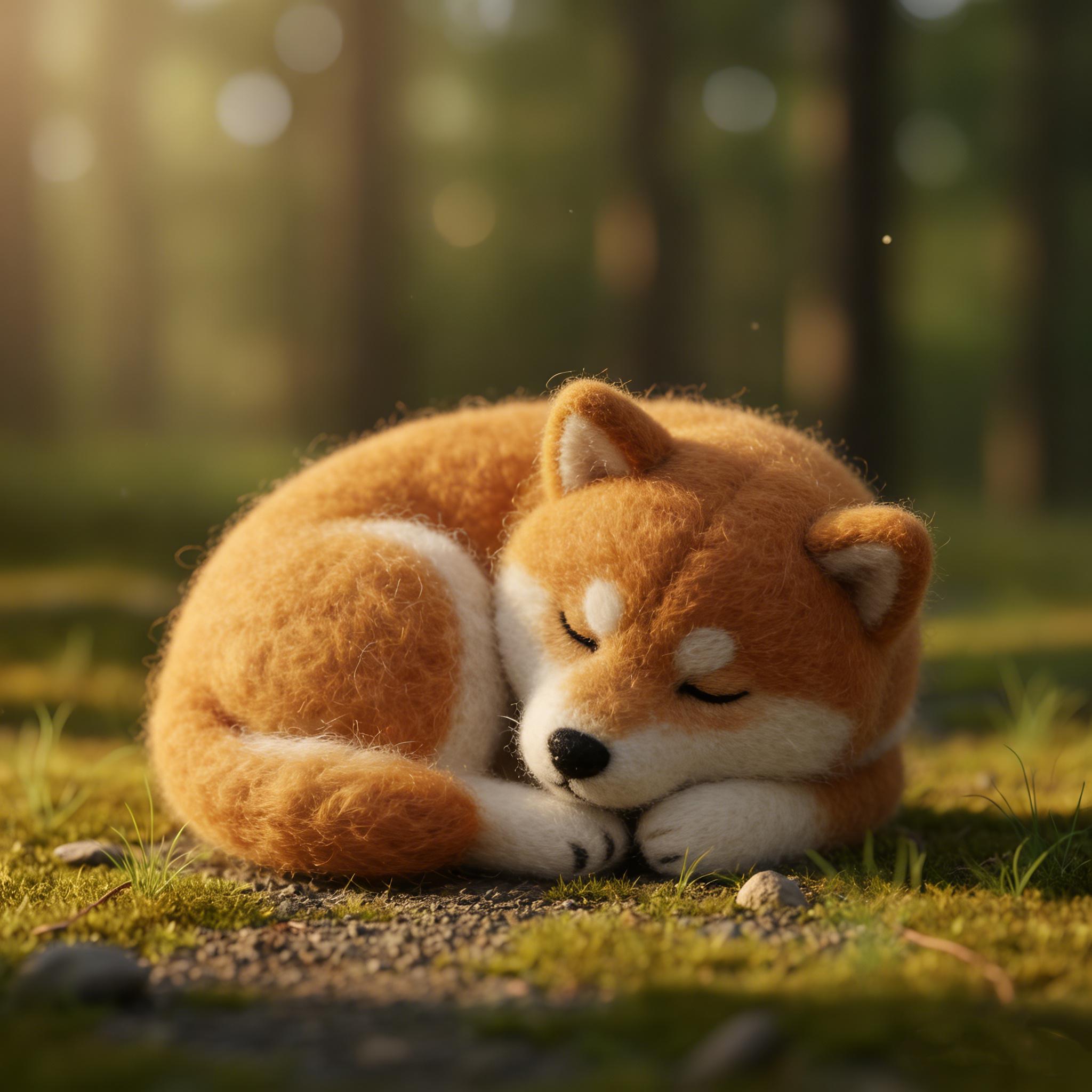 Needle Felted Shiba Inu Dog Wool Ornament - Image 4
