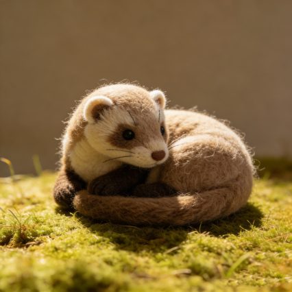 Needle Felted Ferret Wool Ornament