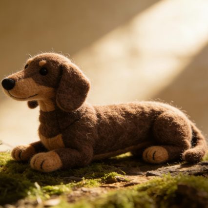 Needle Felted Dachshund Dog Wool Ornament