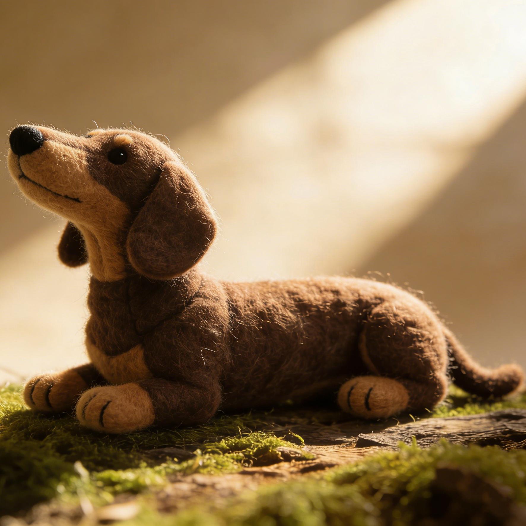 Needle Felted Dachshund Dog Wool Ornament - Image 2