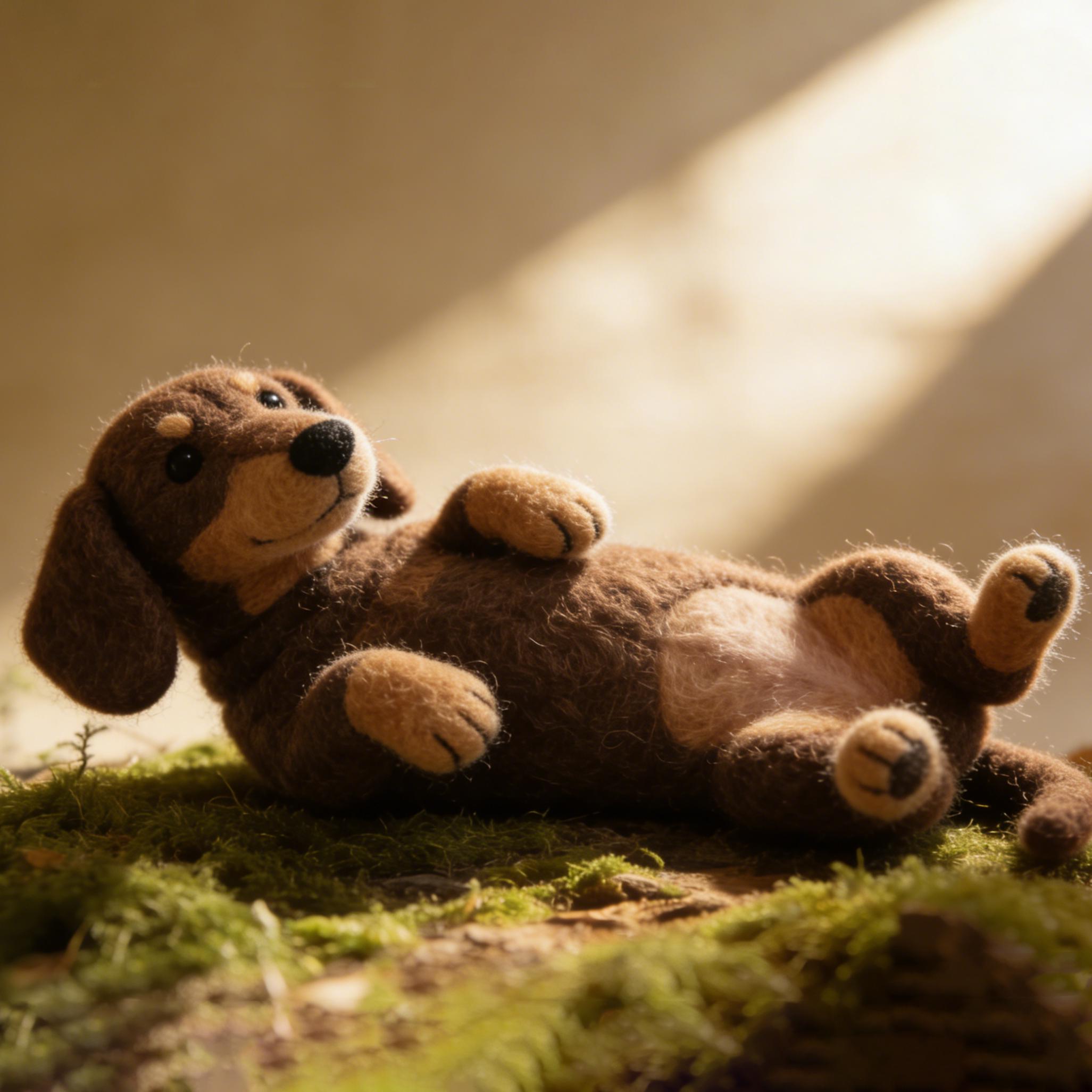 Needle Felted Dachshund Dog Wool Ornament - Image 3