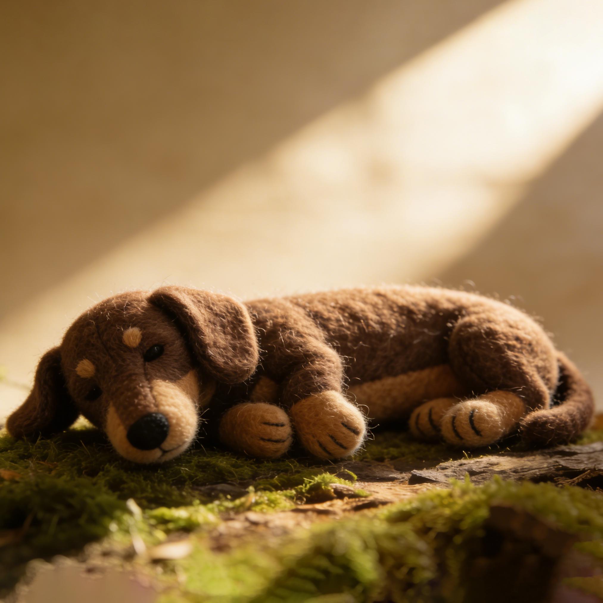 Needle Felted Dachshund Dog Wool Ornament - Image 4