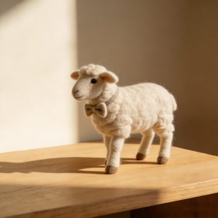 Needle Felted Lamb Wool Ornament