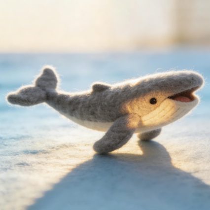Needle Felted Whale Wool Ornament
