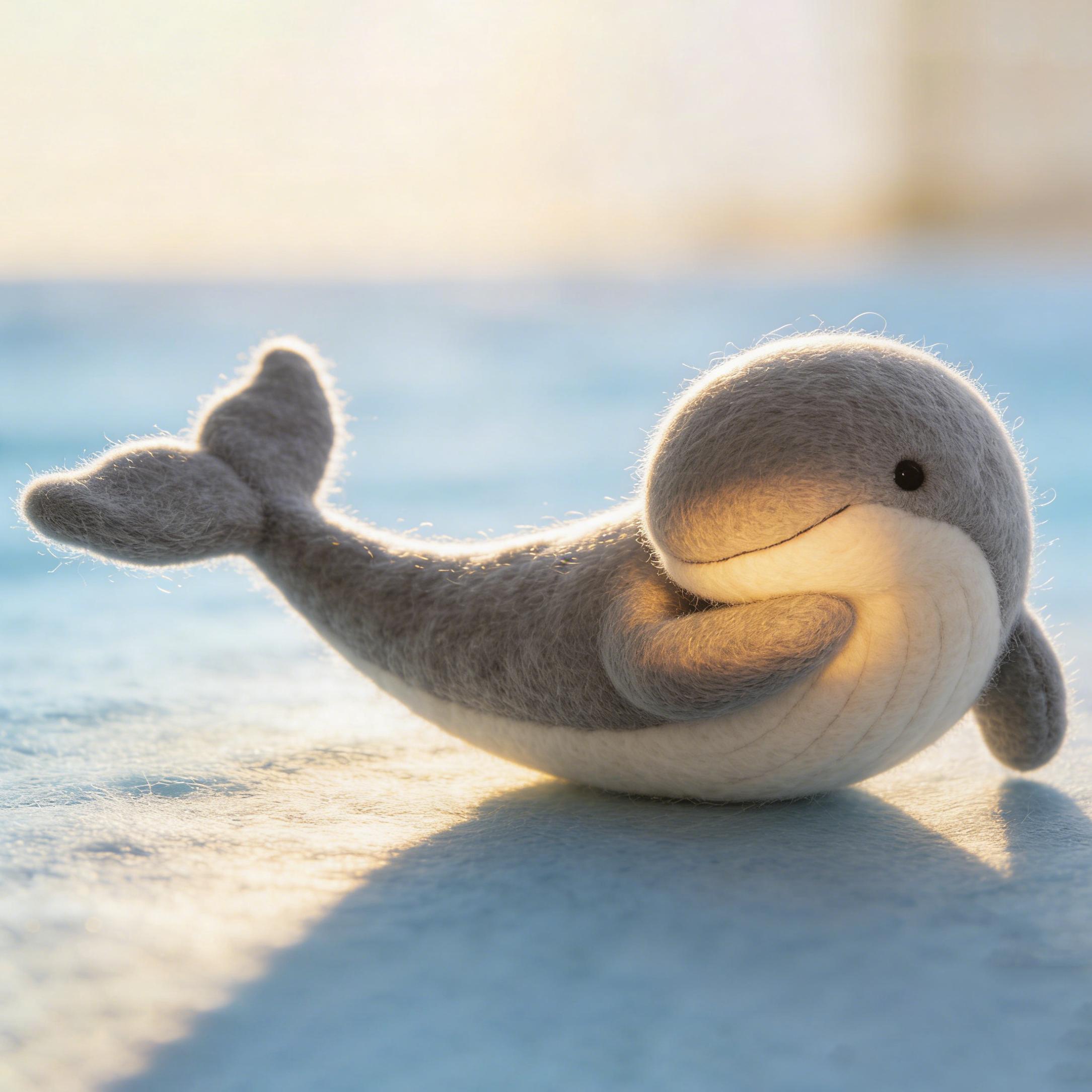 Needle Felted Whale Wool Ornament - Image 2