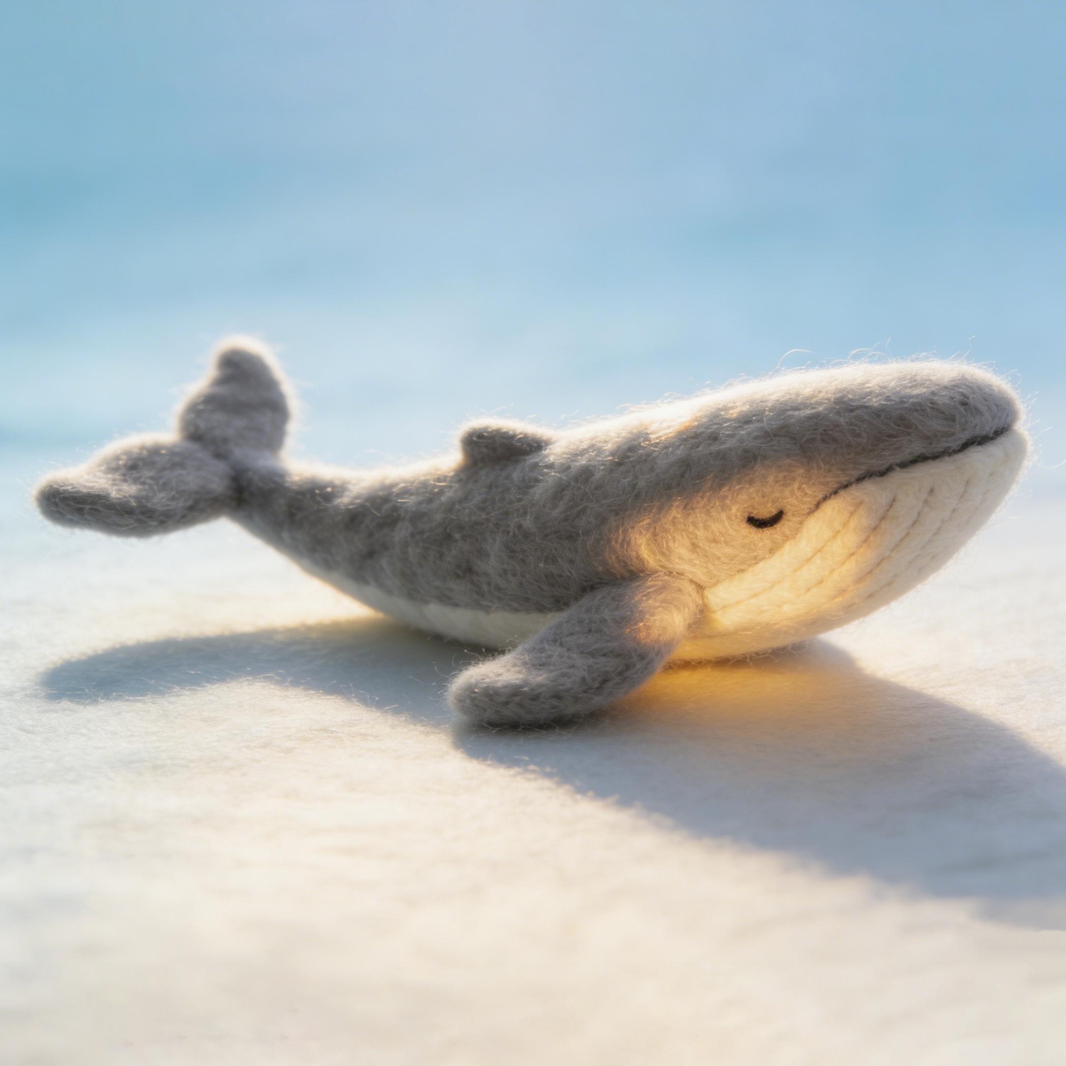 Needle Felted Whale Wool Ornament - Image 3