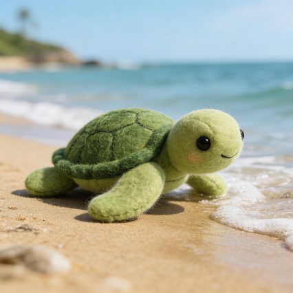 Needle Felted Sea Turtle Wool Ornament