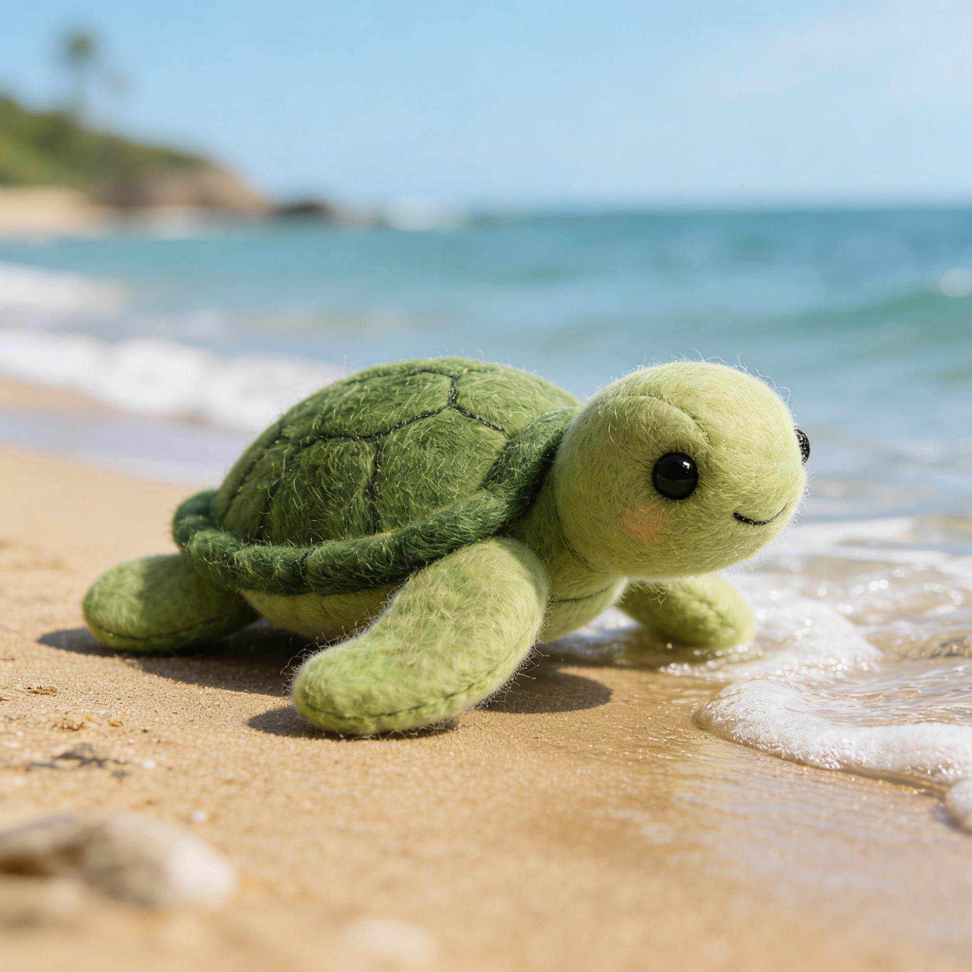 Needle Felted Sea Turtle Wool Ornament