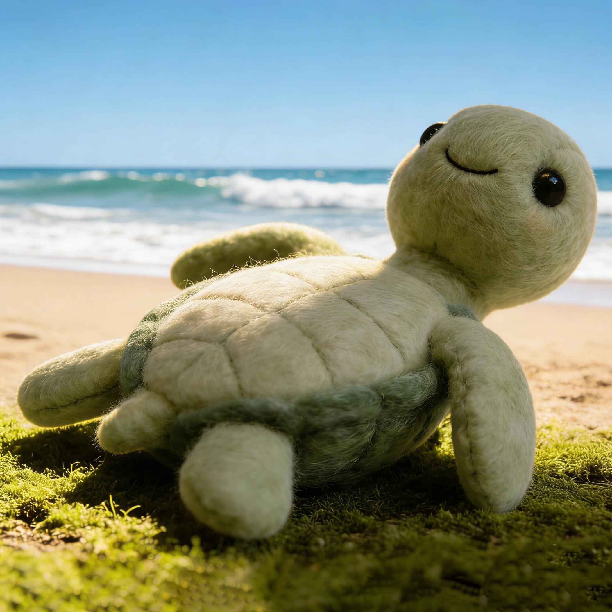 Needle Felted Sea Turtle Wool Ornament - Image 3