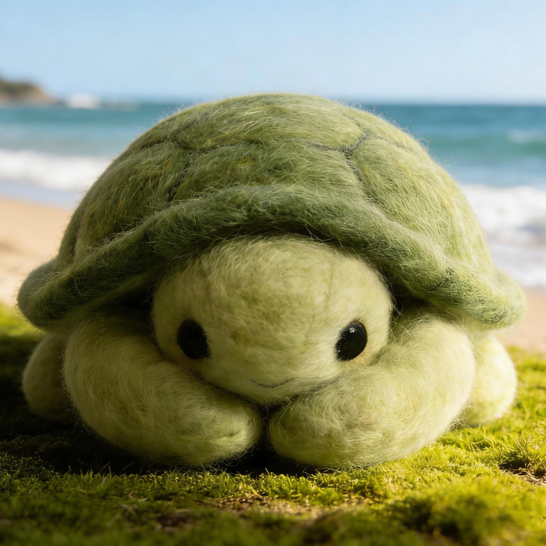 Needle Felted Sea Turtle Wool Ornament - Image 5