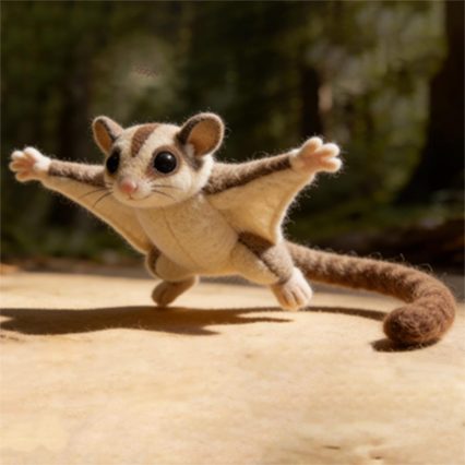 Needle Felted Sugar Glider Wool Ornament