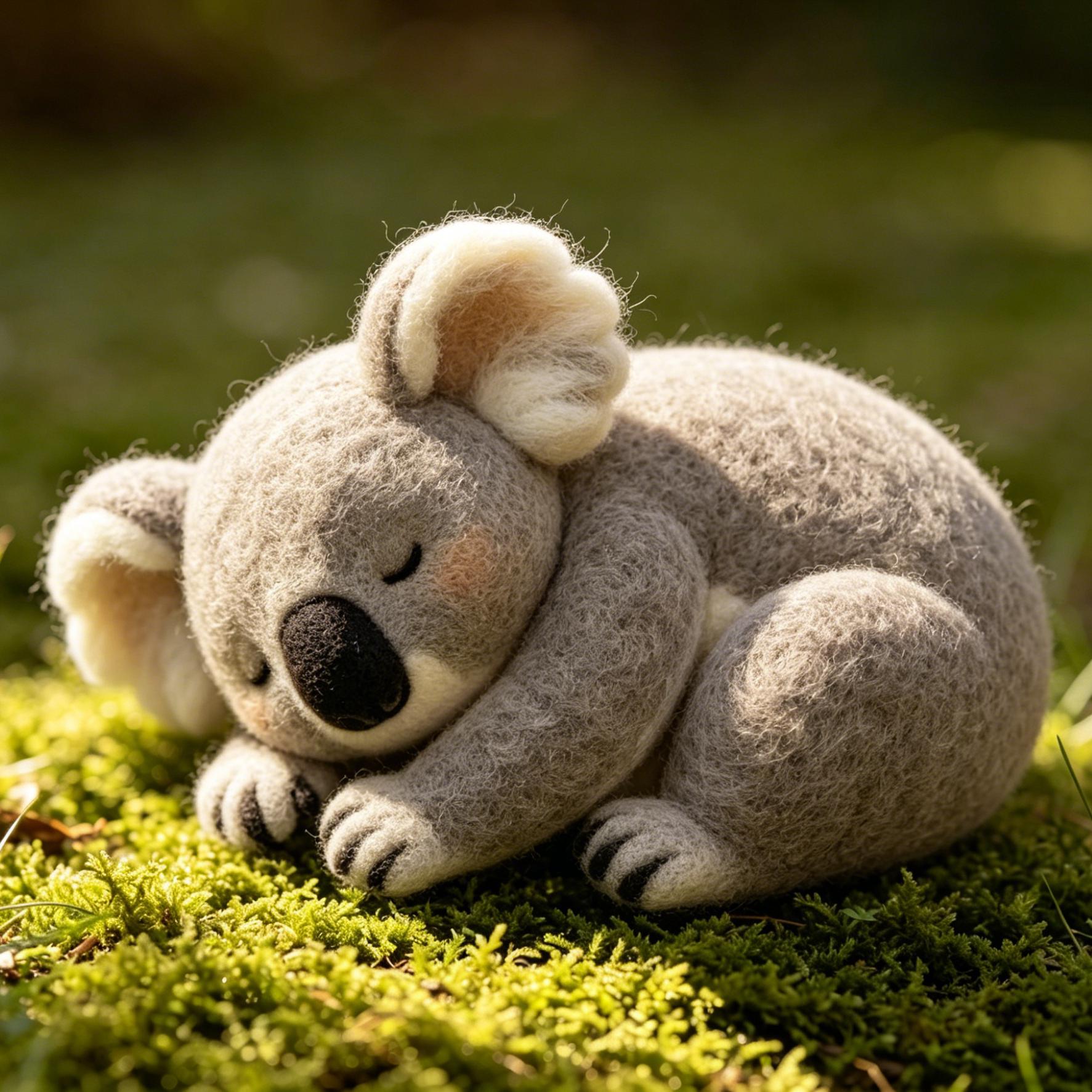 Needle Felted Koala Wool Ornament - Image 2
