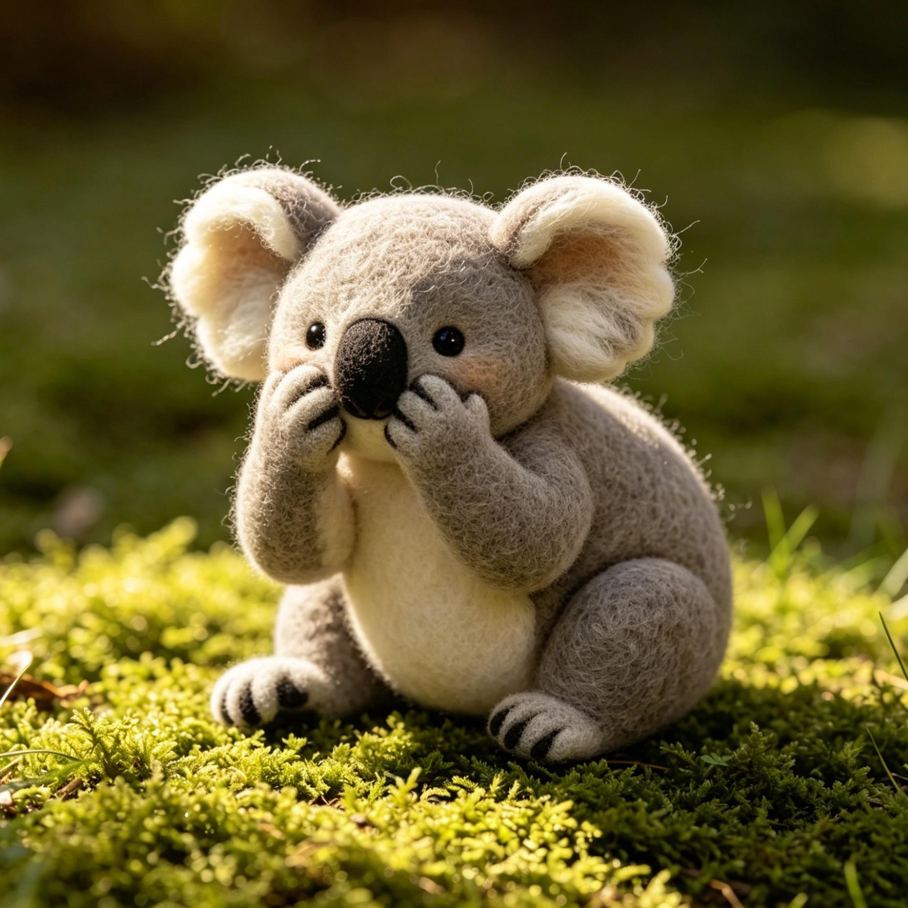 Needle Felted Koala Wool Ornament - Image 3