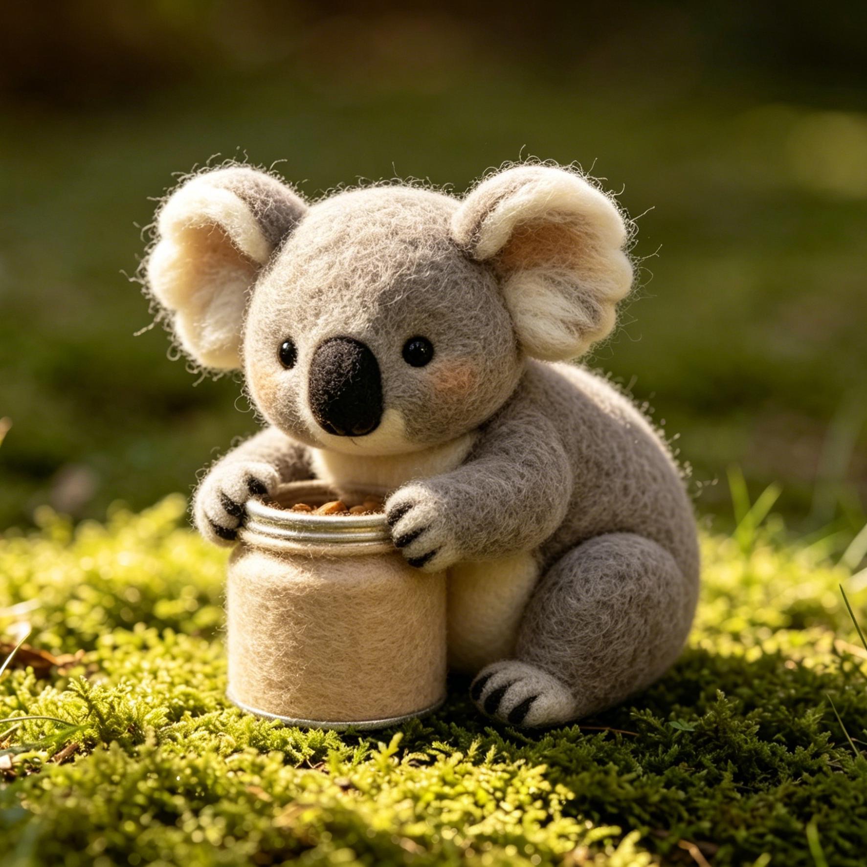Needle Felted Koala Wool Ornament - Image 4