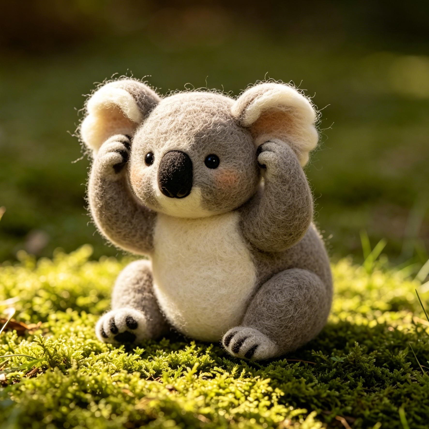 Needle Felted Koala Wool Ornament - Image 5