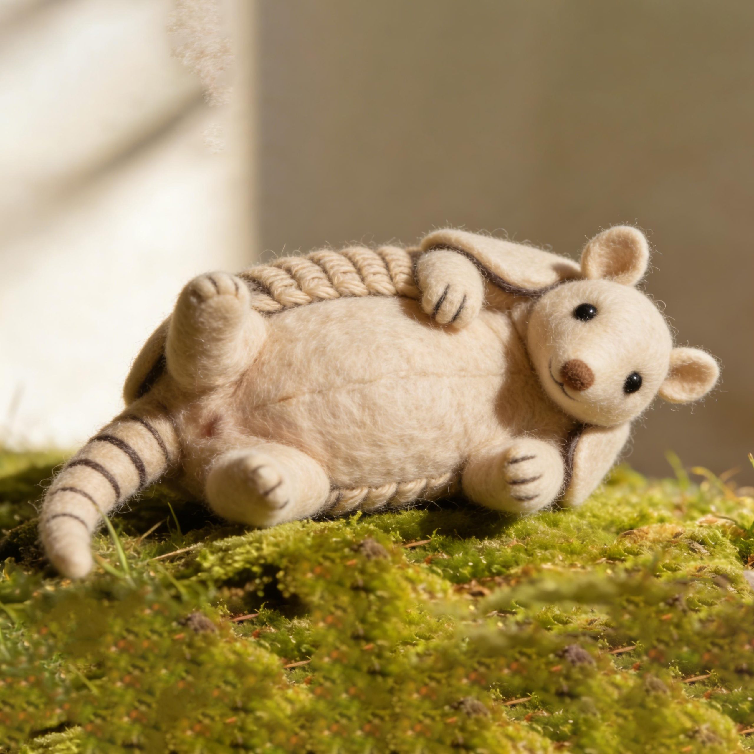 Needle Felted Armadillo Wool Ornament