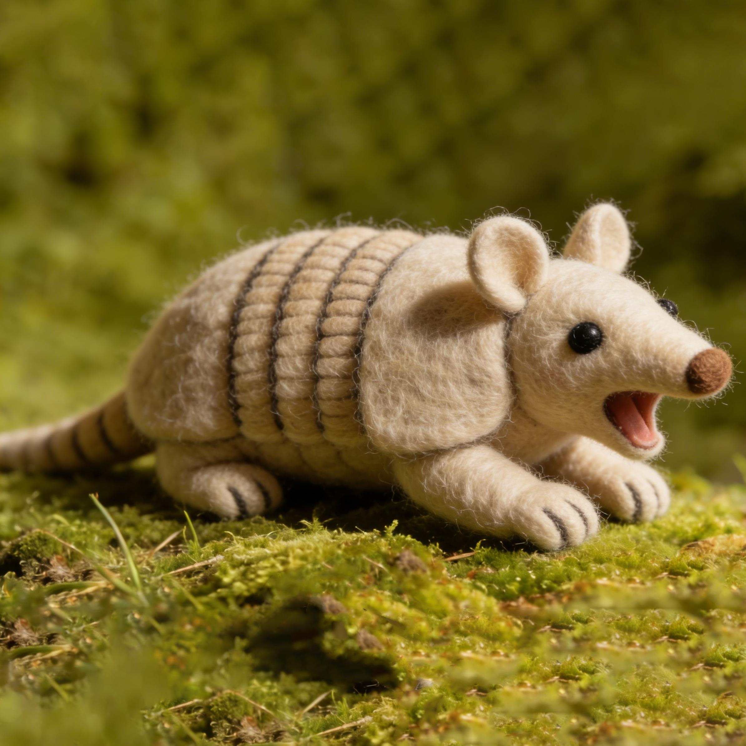 Needle Felted Armadillo Wool Ornament - Image 2