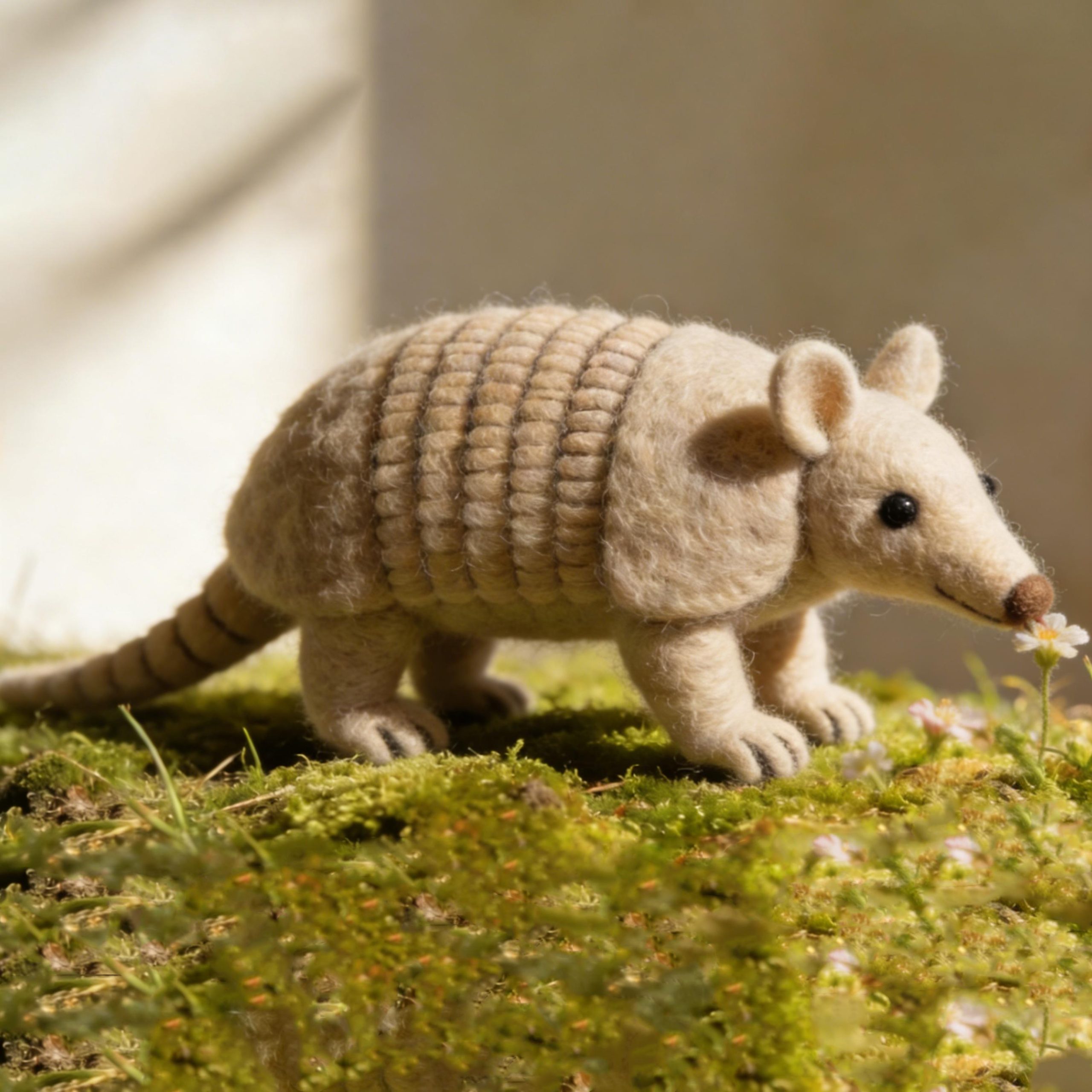 Needle Felted Armadillo Wool Ornament - Image 3