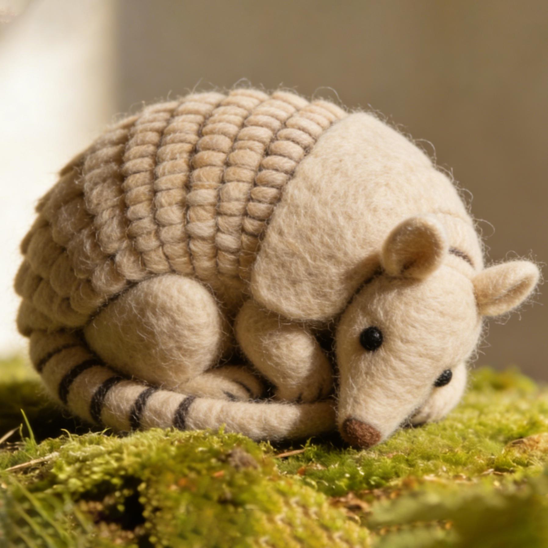 Needle Felted Armadillo Wool Ornament - Image 4