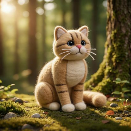 Needle Felted Cat Wool Ornament